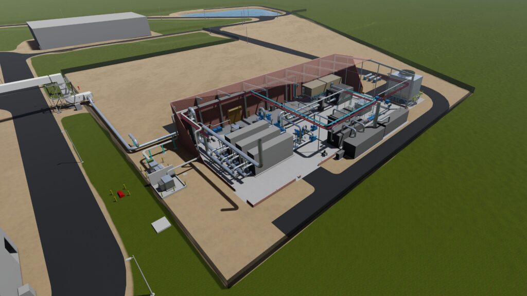 Rendering of a post-combustion carbon capture system at Dry Fork Station in Wyoming.