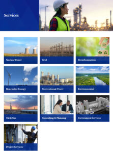 Screenshot of the services page on the new sargentlundy.com