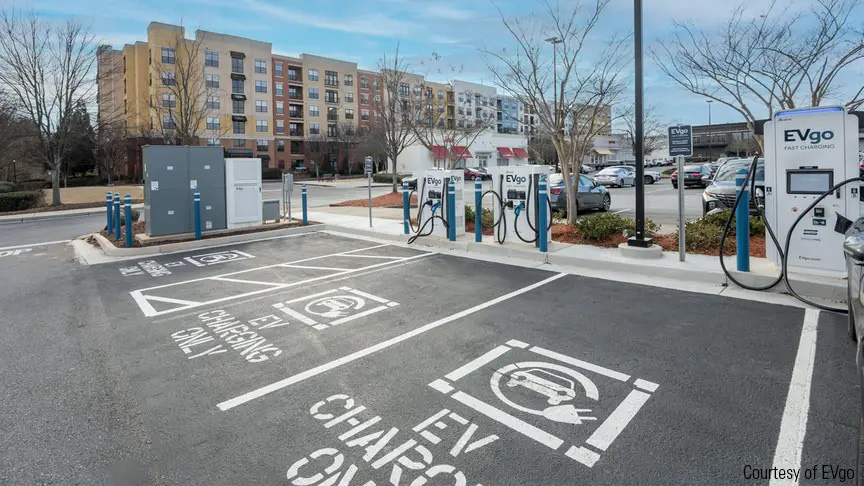 Photo of electric vehicle EV charging station operated by EVgo