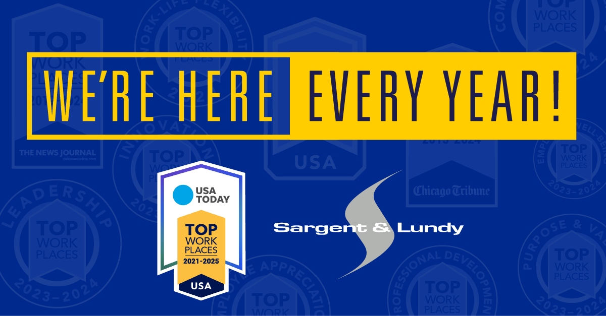 Sargent & Lundy wins fifth consecutive Top Workplaces USA award.