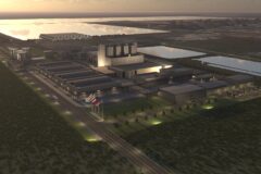 Rendering of proposed X-energy small modular reactor (SMR) at the Dow industrial manufacturing complex in Seadrift, Texas.