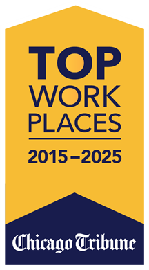 Chicago Tribune Top Workplaces badge 2015-2025