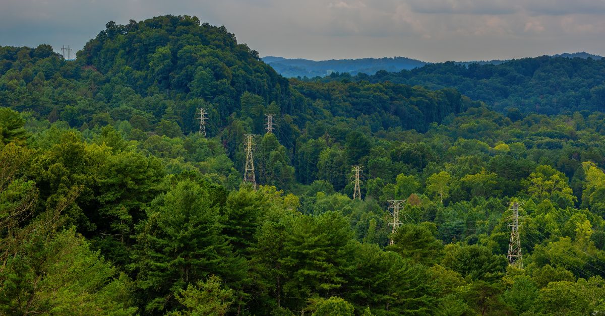 Tennessee Valley mountains with transmission lines